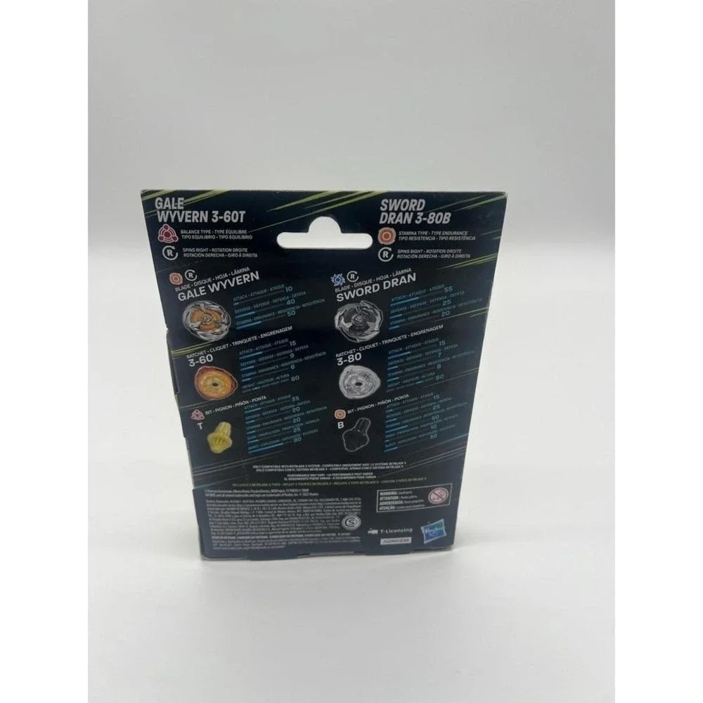 Beyblade X Gale Wyvern 3-60T and Sword Dran 3-80B Dual Pack Takara Tomy Hasbro